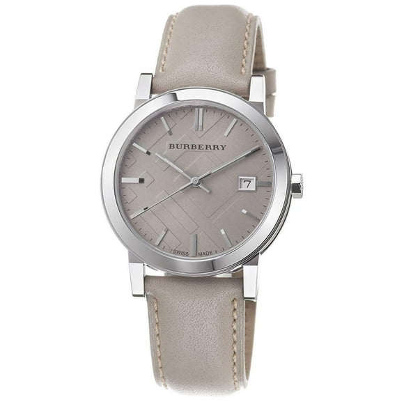 Burberry BU9010 Men's Swiss Quartz Large Check Beige Leather Watch