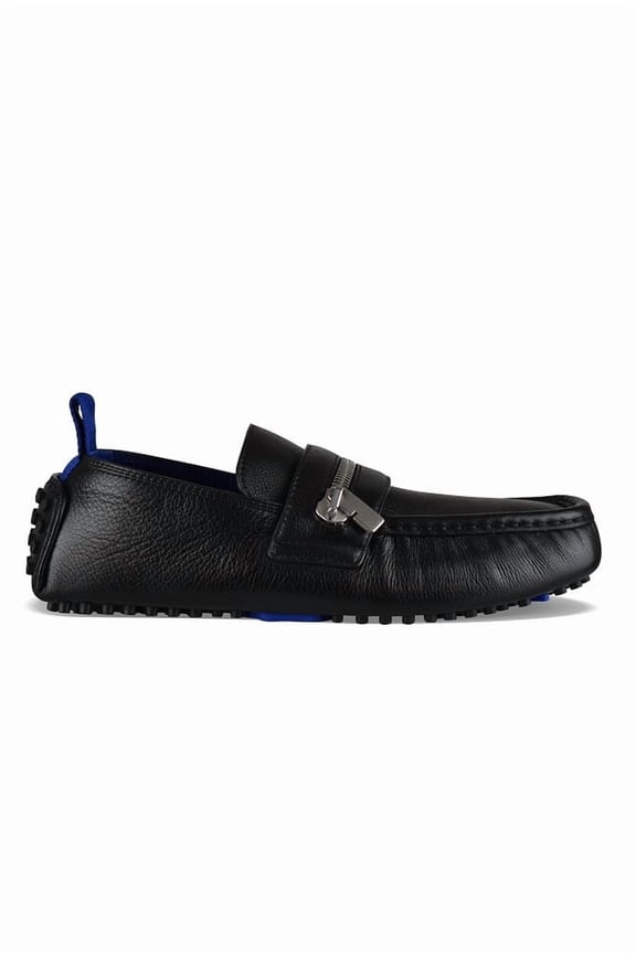 Black Leather Loafers Black (Men's)