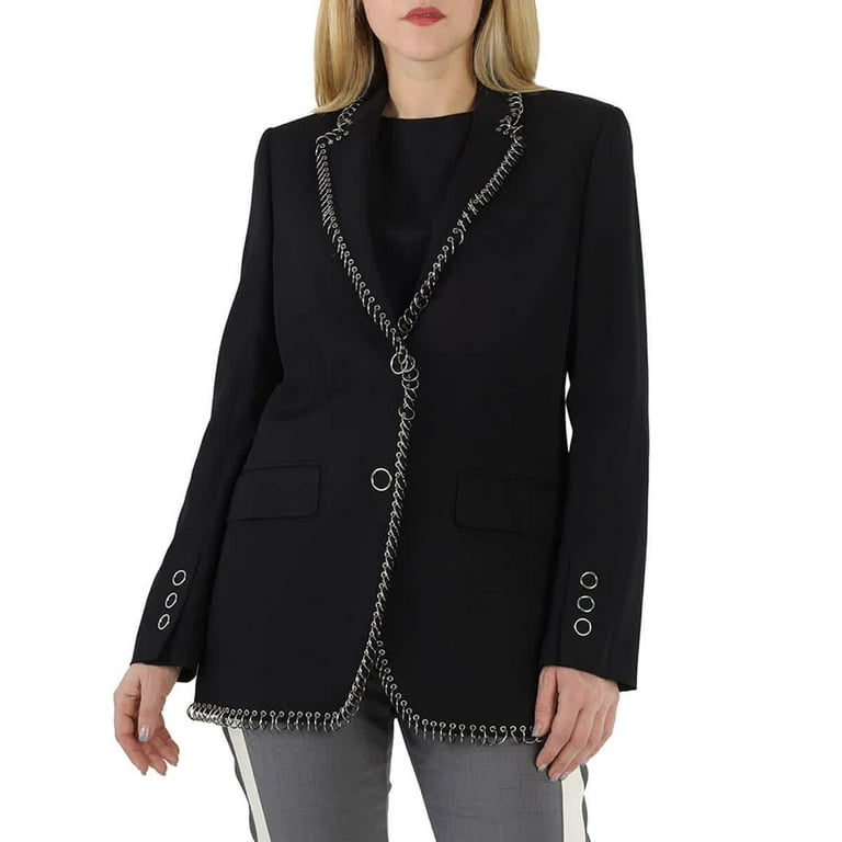 Burberry Black Sidon Ring pierced Boxy Blazer Brand Size 8 US