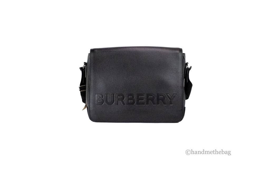 Burberry, Bags, Burberry Logo Embossed Leather Tote In Black