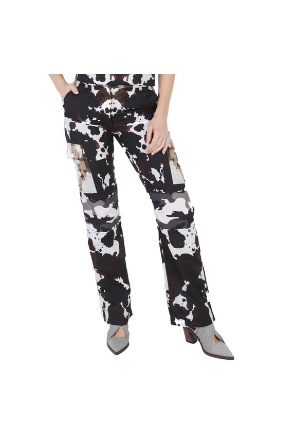 Camouflage-Print Nylon Panelled Cargo Trousers, Brand Size 4 (US Size 2)