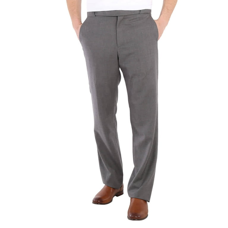 Burberry Charcoal Grey Wool English Fit Tailored Trousers With
