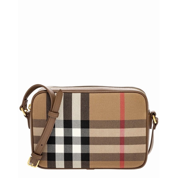 Burberry Check Canvas & Leather Shoulder Bag, Brown - Walmart.com