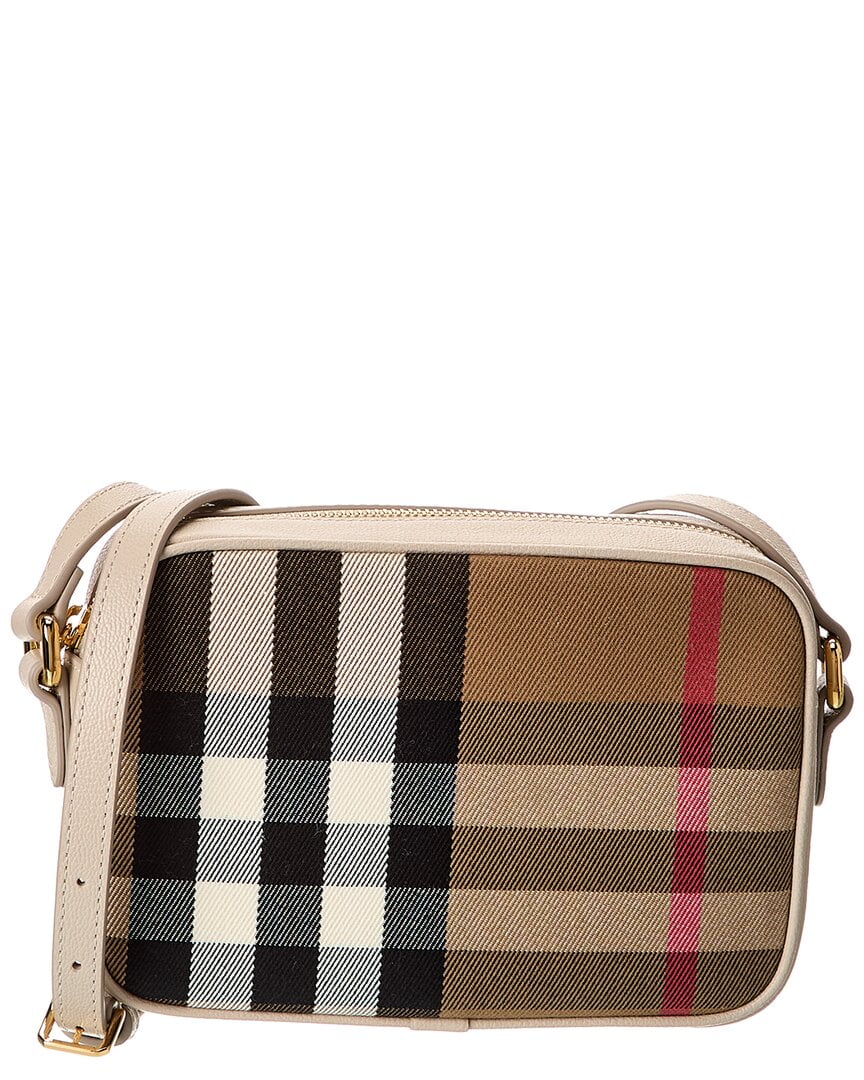 Burberry Check Canvas & Leather Camera Bag, Grey - Walmart.com