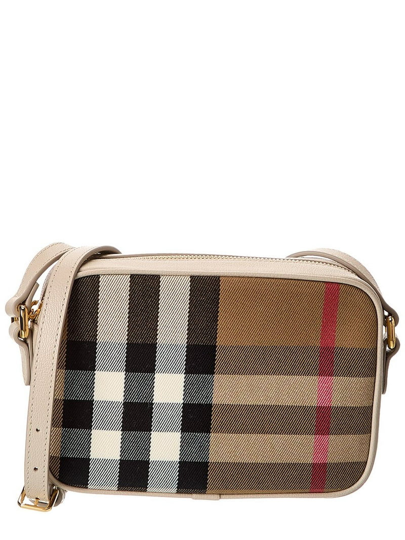 Burberry Check Canvas & Leather Camera Bag, Grey - Walmart.com