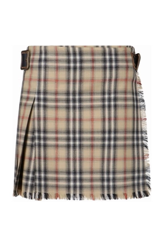 "Check" Mini Kilt – Beige (Women's)