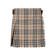 Burberry "Check" Mini Kilt   Beige Womens