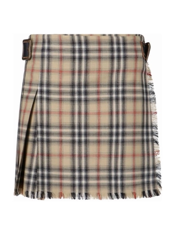 "Check" Mini Kilt – Beige (Women's)