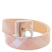 Burberry Check Pattern B Buckle Belt, Size Small
