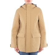 Check Pattern Quilted Hooded Jacket