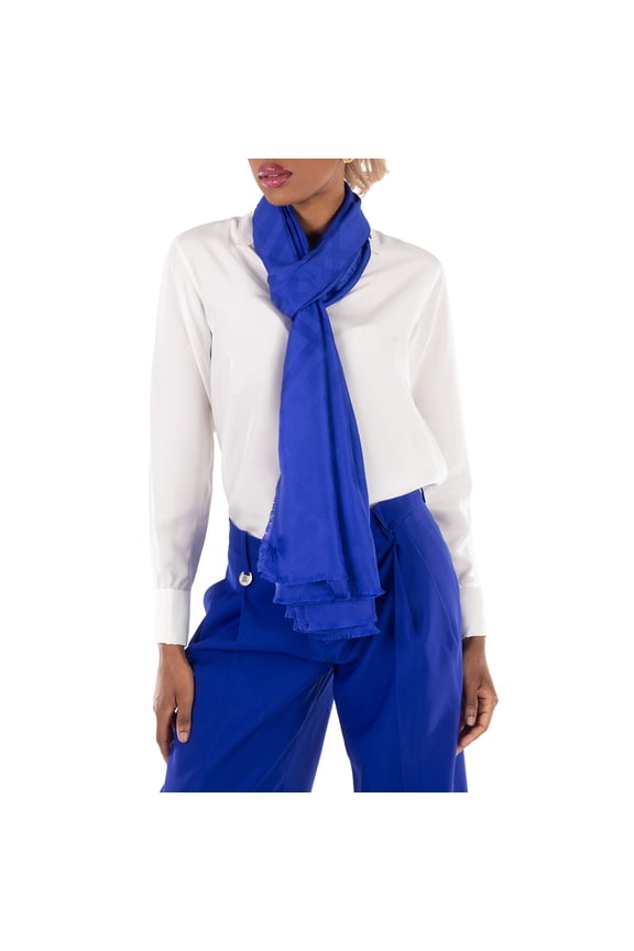 Check Pattern Silk Scarf