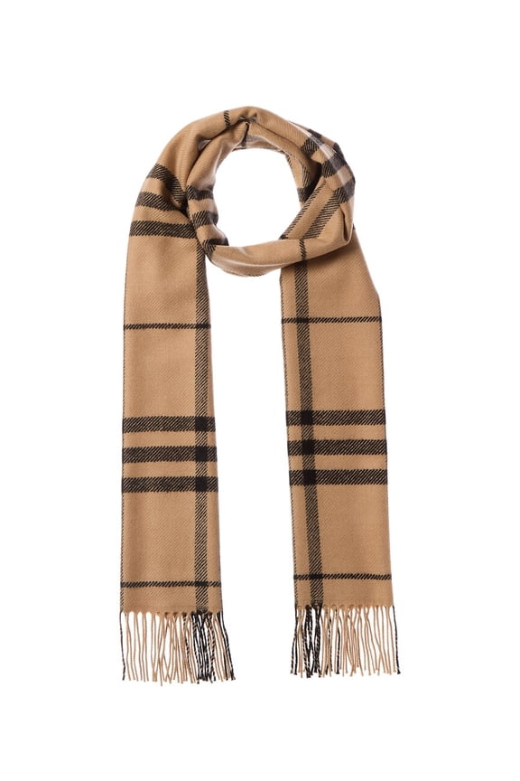 Check Wool Scarf, Brown