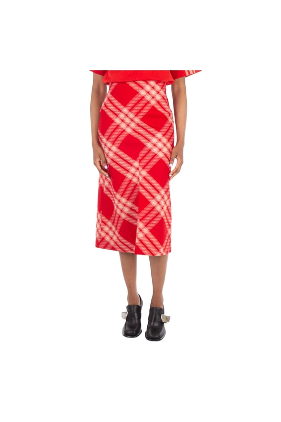 Check Wool Skirt, Brand Size 4 ( US Size 2 )