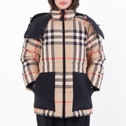 Checked Hooded Puffer Jacket