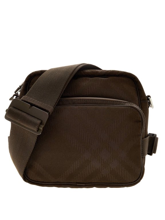 Checked Jacquard Zipped Shoulder Bag