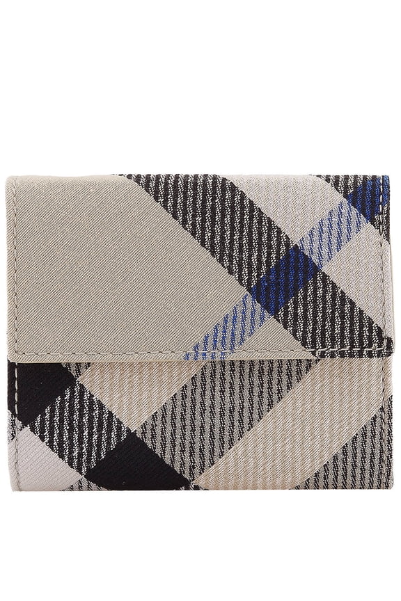 Checked Leather Wallet