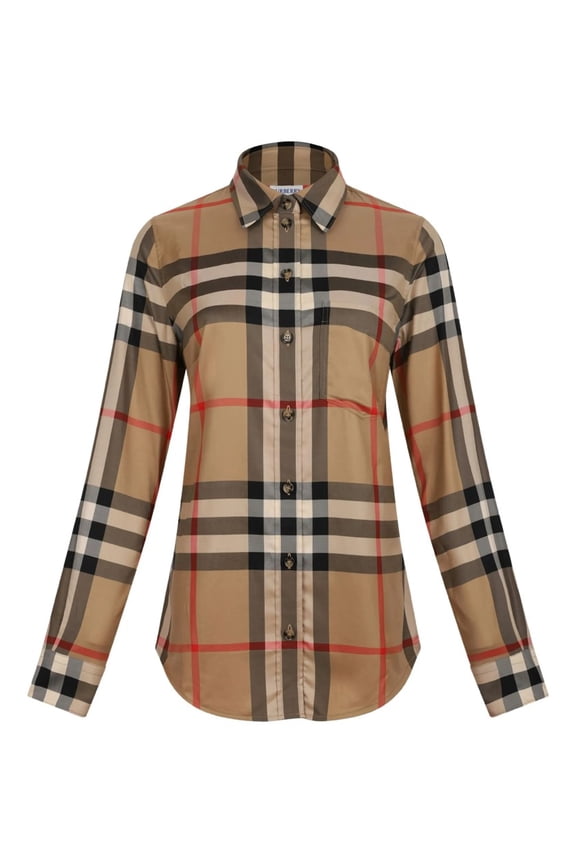 Classic Button Down Check Pattern Shirt (Women's)