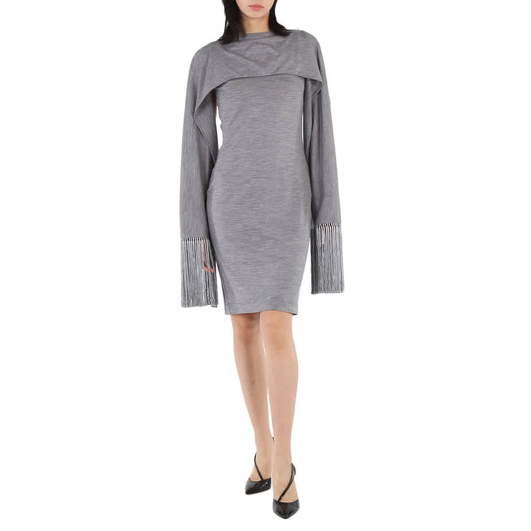 burberry silver dress Burberry Anais Sequined Draped Mini Shift Dress