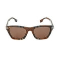 thumbnail image 1 of Burberry BE 4348 Plastic Mens Square Sunglasses Brown Check 52mm Adult, 1 of 6