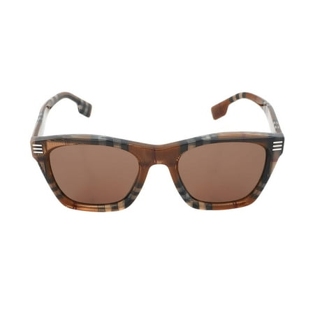 Burberry BE 4348 Plastic Mens Square Sunglasses Brown Check 52mm Adult