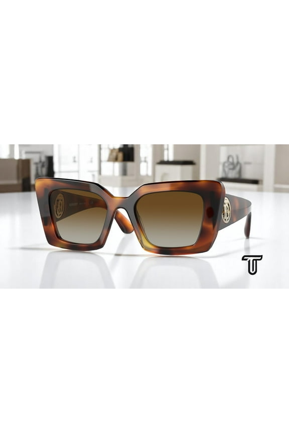 Daisy BE 4344 Plastic Womens Square Polarized Sunglasses Havana 51mm Adult