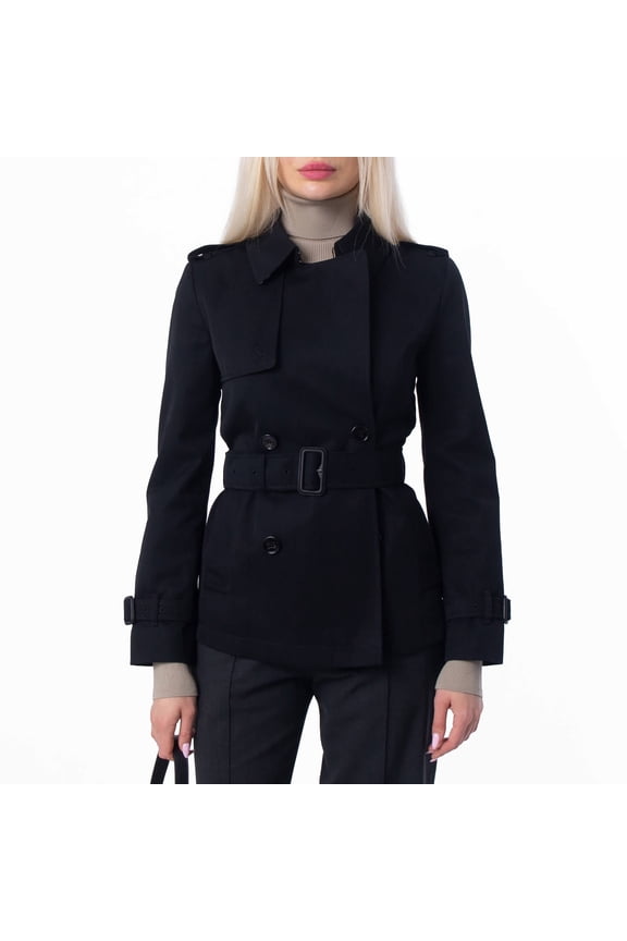 Double-Breasted Belted Trench Jacket, Brand Size 2 ( US Size 0 )