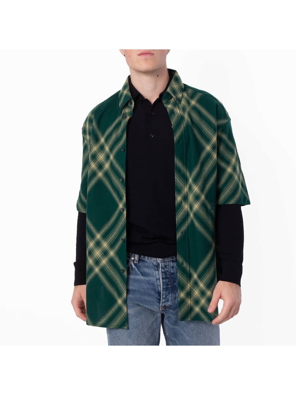 EKD Check Print Wool Shirt, Size Medium