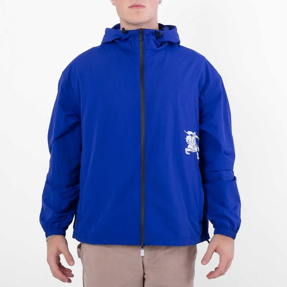 Burberry Equestrian Knight-Applique Hooded Jacket, Size Small