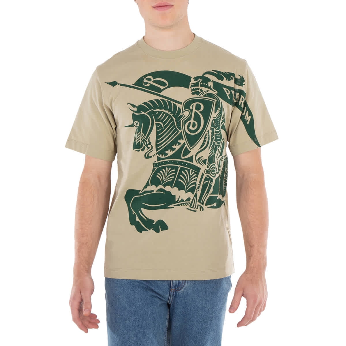 Burberry Equestrian Knight Crewneck Cotton T-Shirt, Size Small