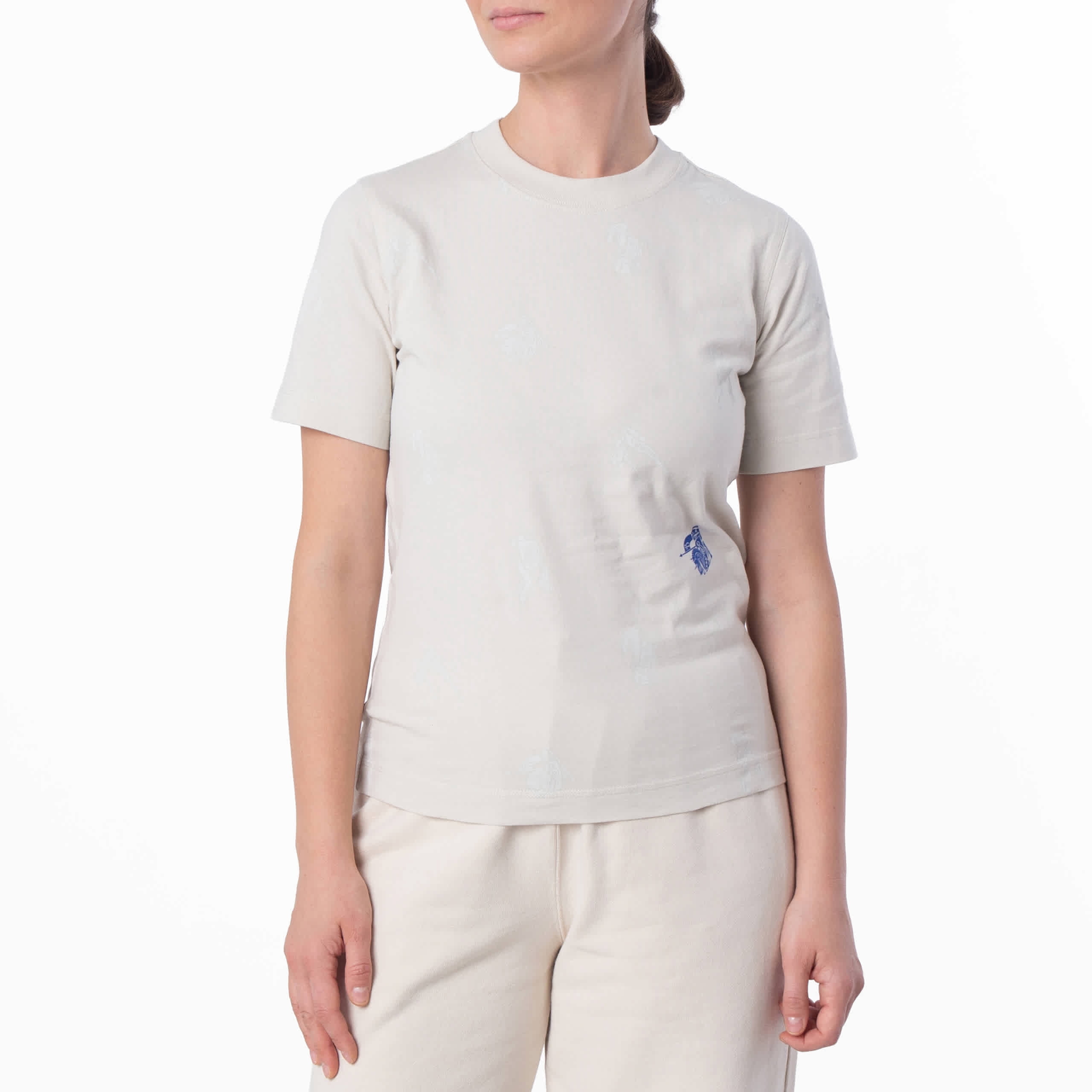 Burberry Equestrian Knight Print Cotton T-Shirt, Size X-Small