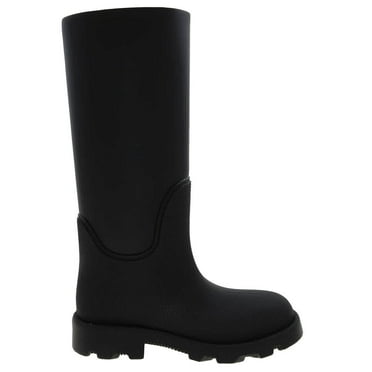 Burberry Female Marsh' Black Rainboots With Grained Texture In Rubber Black Sizes IT 34-50 2/3