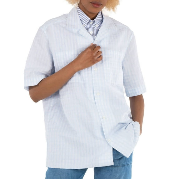 Burberry Gingham Check Print Oversized Shirt, Brand Size 8 (US Size 6)