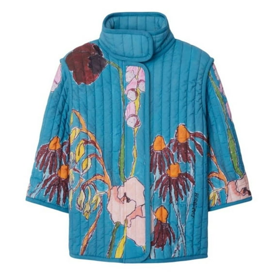 Burberry Girls Thistle Quilted Stretch Nylon Jacket, Size 12Y