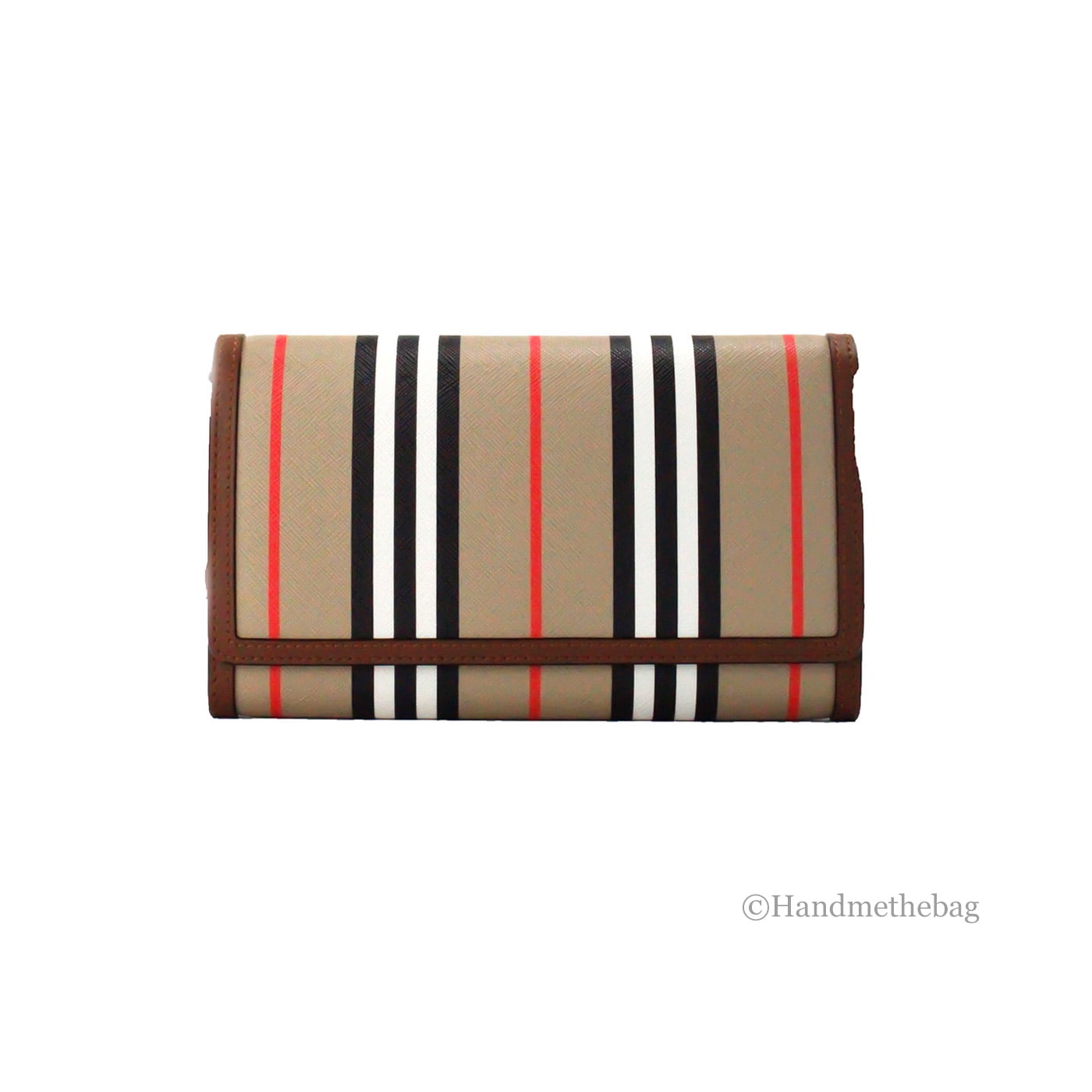 Burberry Hannah Icon Stripe Archive Tan E-Canvas Leather