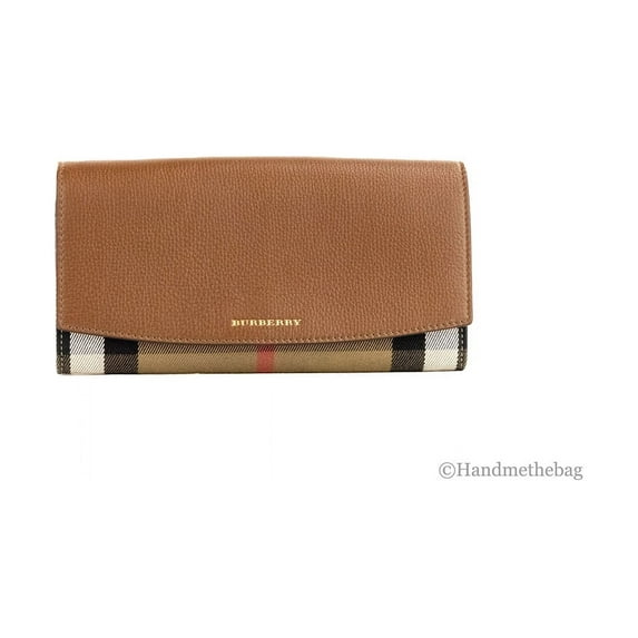 Burberry Henley Coca Check Derby Leather Convertible Chain Wallet Crossbody Bag