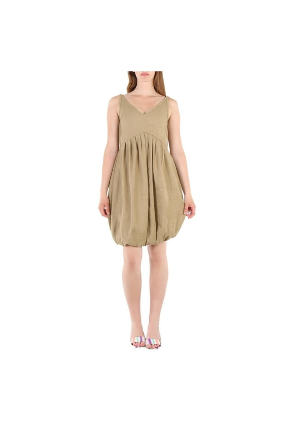 Honey Linen Blend Bubble Hem Dress, Brand Size 4 (US Size 2)