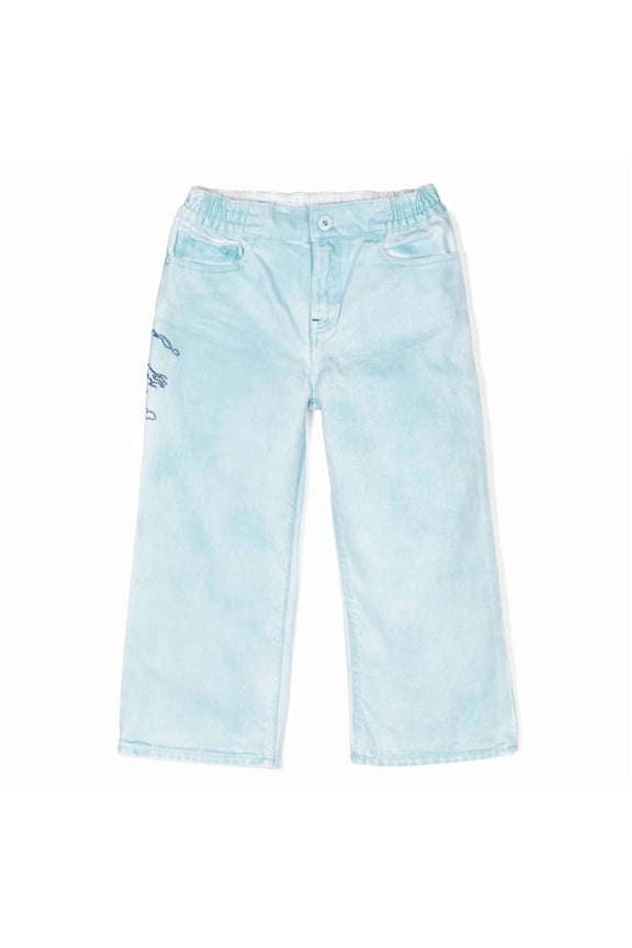 Kids Sequin Embellished Flared Cotton Jeans, Size 6Y