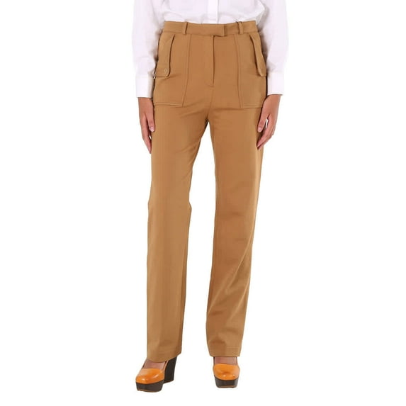 Burberry Ladies Biscuit Pocket Detail Jersey Tailored Trousers, Brand Size 4 (US Size 2)