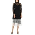 thumbnail image 1 of Burberry Ladies Black Geometric Lace Dress With Gathered-sleeves, Brand Size 10 (US Size 8), 1 of 1