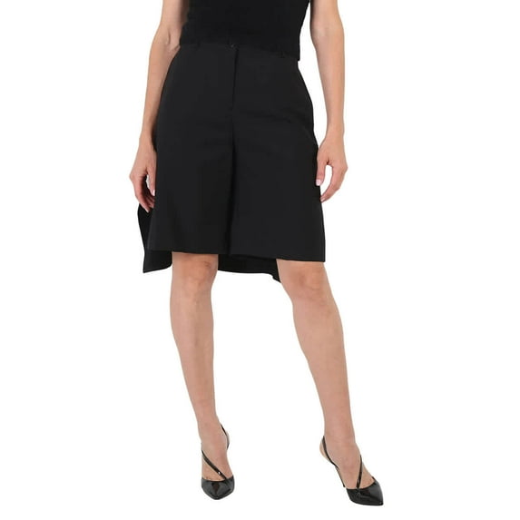 Burberry Ladies Black Geometric Print Panel Mohair Wool Shorts, Brand Size 2 (US Size 0)