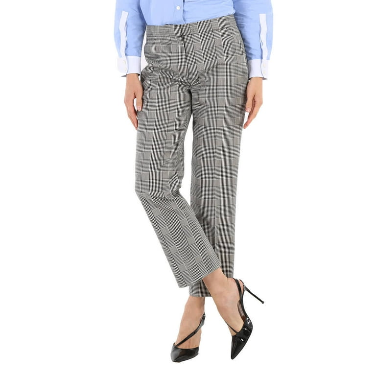 Burberry Ladies Emma Check Technical Tailored Trousers, Brand Size