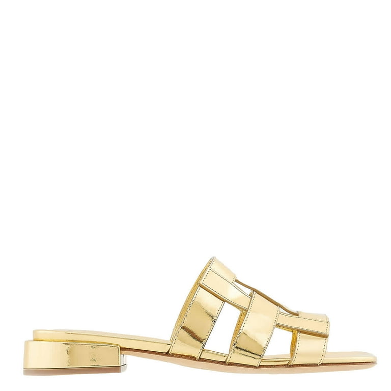 Burberry gold sandals deals