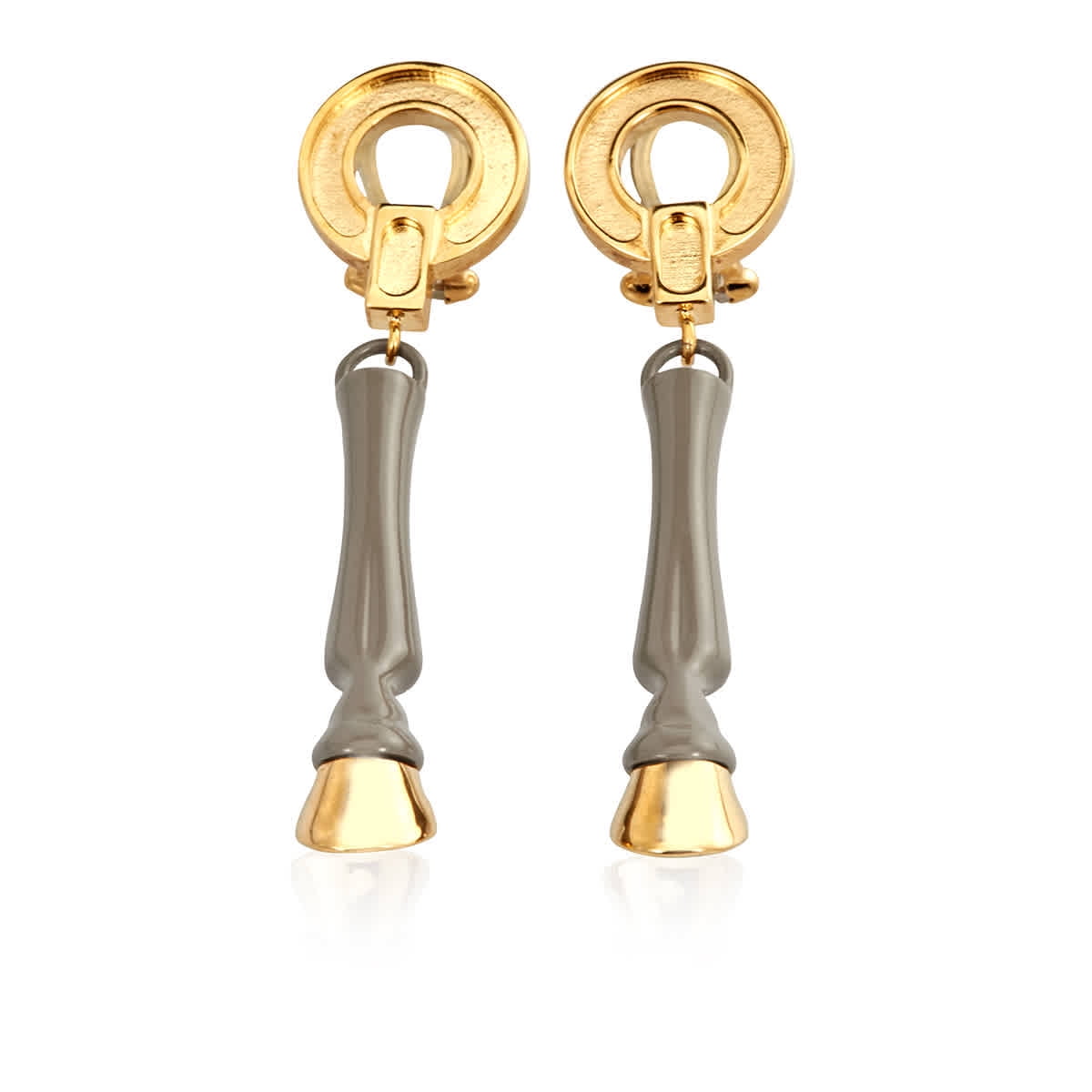 イヤリング BURBERRY Ladies Gold-plated And Resin Hoof Drop Earrings Burberry Ladies Gold-plated And Resin Hoof Drop Earrings