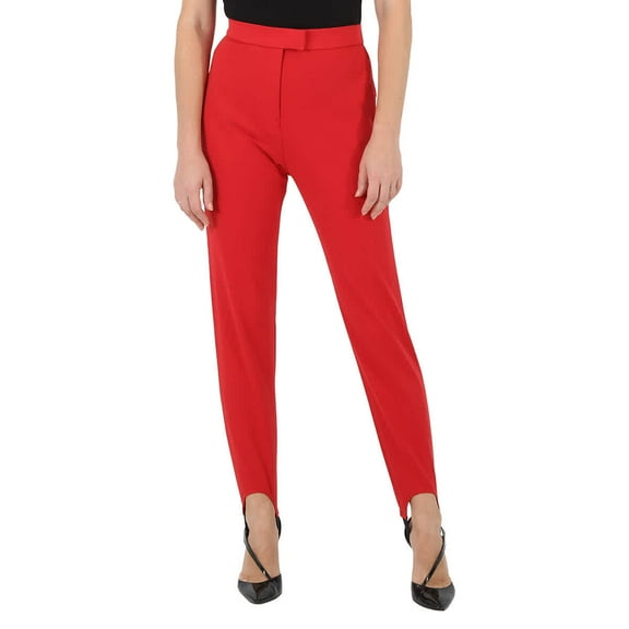 Burberry Ladies High Waisted Jodhpurs In Bright Red, Brand Size 2 (US Size 2)