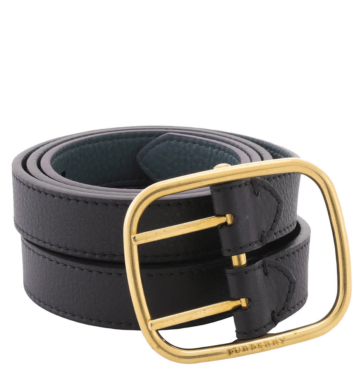 Burberry Ladies Lynton Dual Pronged Leather Belt Size 80 CM