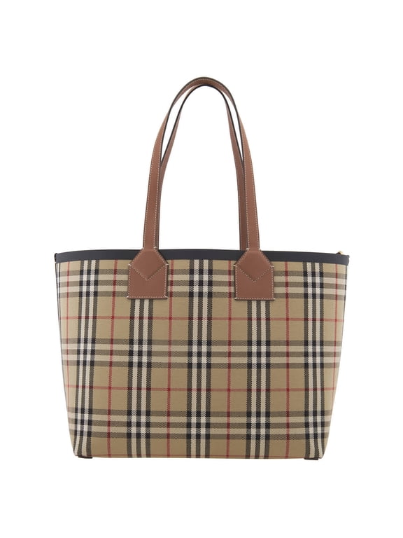 Ladies Medium London Check-Pattern Tote Bag