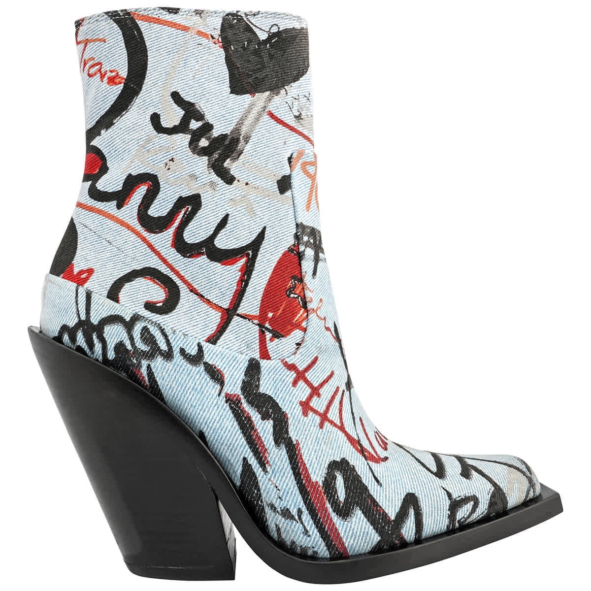 Burberry Ladies Millbank Multicolour Graffiti Print Denim Ankle