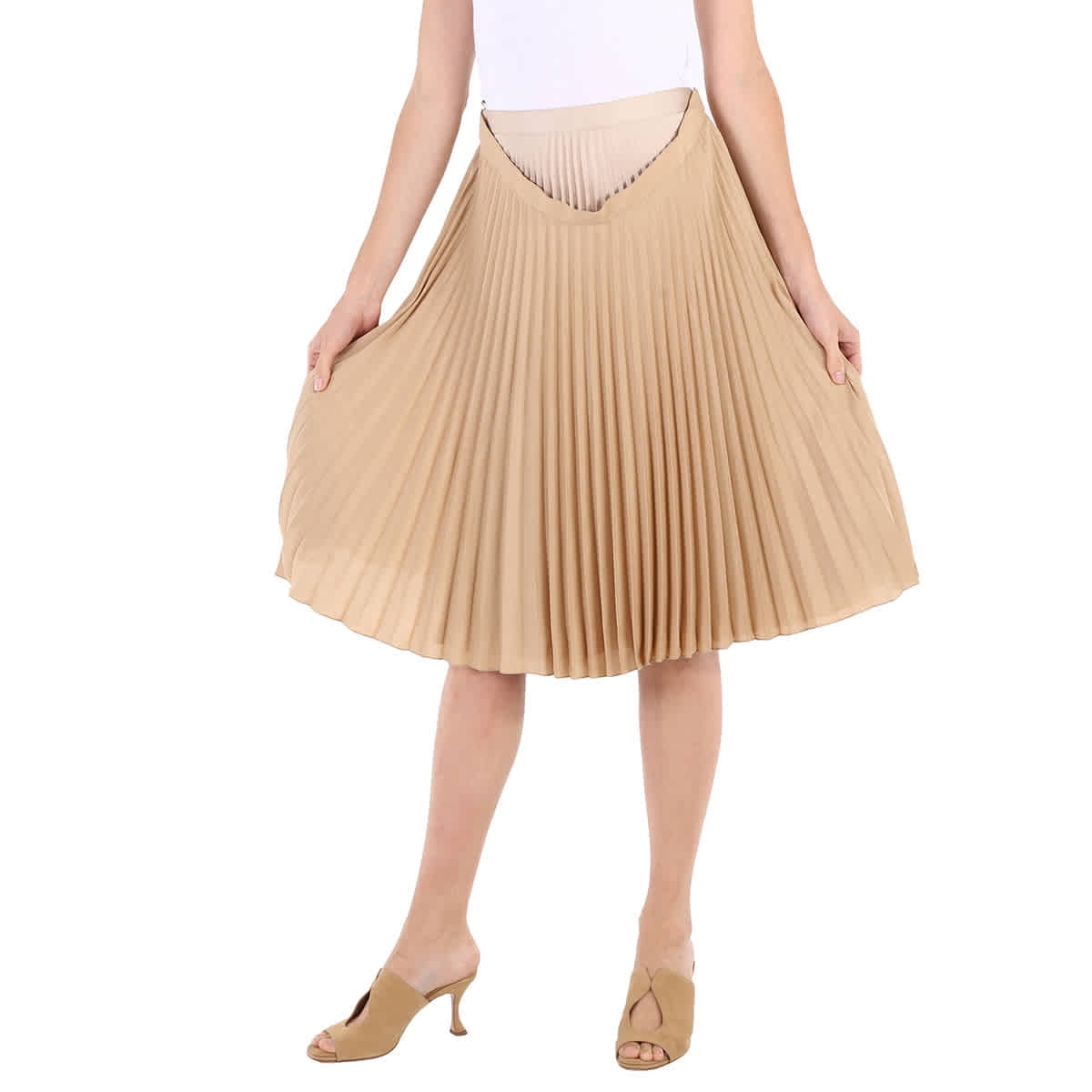 Burberry Ladies Sandbank Layered Pleated Skirt, Brand Size 6 (US