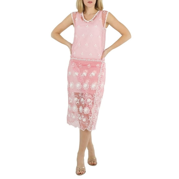 Burberry Ladies Sleeveless Chantilly Lace Embroidered Tulle Dress, Brand Size 6 (US Size 4)