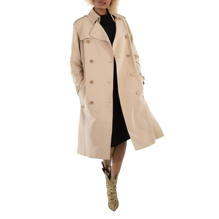 Burberry Ladies Soft Fawn Tech Fabric Trench Coat Brand Size 10 US Size 8 Walmart